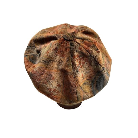 Vintage 70s Disco Retro Baker Boy Hat Handmade Velvet Newsboy Derby Cap main image 4